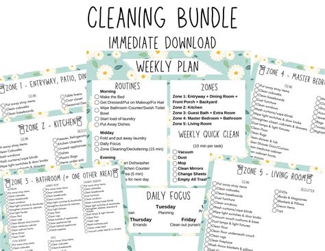 Printable Flylady Control Journal Fly Lady Planner Zone Cleaning