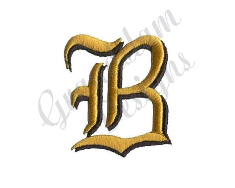 Old English Letter B Machine Embroidery Design Etsy