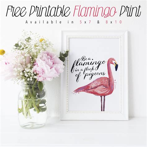 Free Printable Flamingo Print The Cottage Market