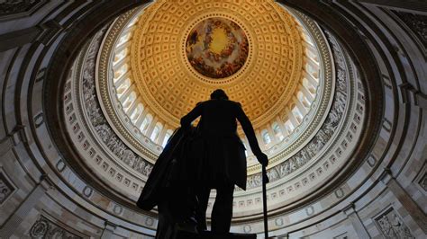 Bronze Statue Of George Washington In The Capitol Rotunda In Washington