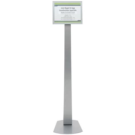 Beemak Silver Steel Floor Stand Sign Holder With Swivel Frame 12l X