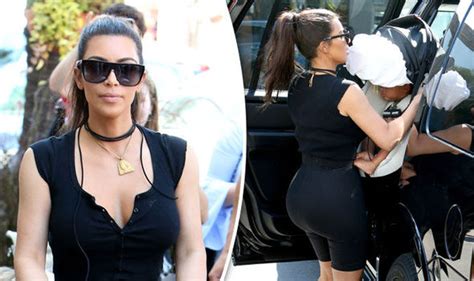 Kim Kardashian Flaunts Her Pert Derrière In Skintight Shorts Celebrity News Showbiz And Tv