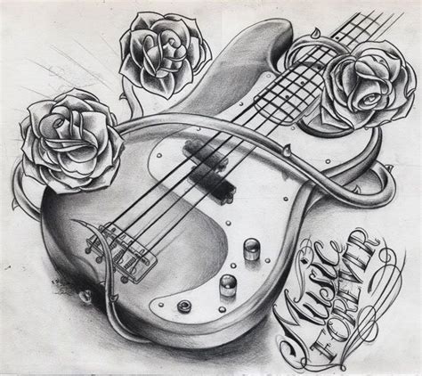 Guitar And Roses Guitar Tattoo Design Music Guitar Tattoo Music