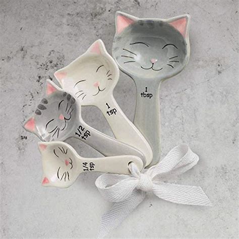 Cat Shaped Ceramic Measuring Spoons T For Any Cat Lover Cat