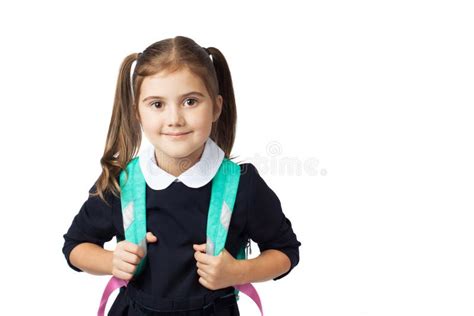 Portrait Of A Little Girl In The School Uniform Stock Photo Image Of