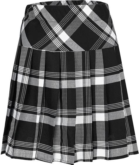 Best Price Urban Coco Womens Elastic Waist Plaid Pleated Skirt Tartan