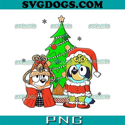 Bluey And Bingo Christmas Svg Png Bluey Dog Christmas Svg