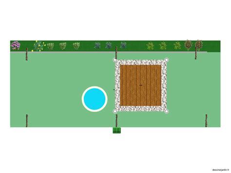 plan terrasse et piscine dessiné par