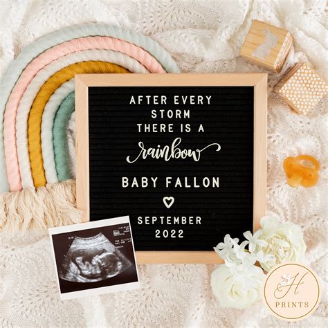 Rainbow Baby Pregnancy Announcement For Social Media Editable Etsy