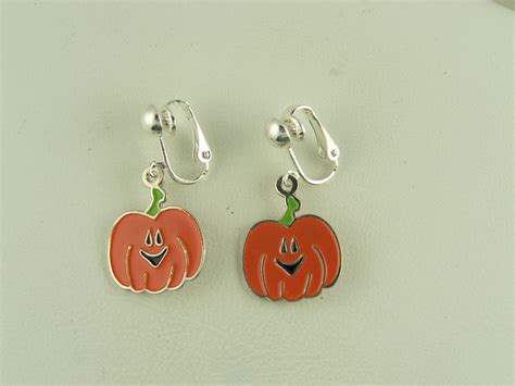The Clip On Earring Store Stylist Halloween Clip On Earrings Pumpkin