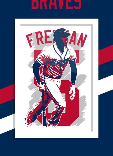 Freddie Freeman Art Print Atlanta Braves Free Shipping Etsy