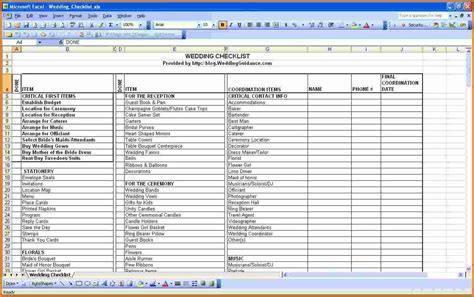Wedding Budget Excel Spreadsheet —