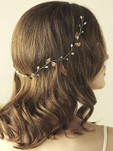 Yean Bride Wedding Headband Leaf Bridal Hair Vine Pearl