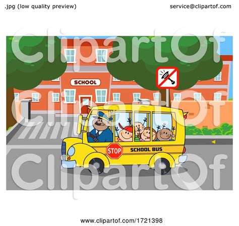 Happy Bus Driver And Kids Going Back To School By Hit Toon 1721398