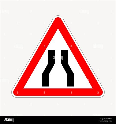 Narrow Road Sign Clipart Illustration Vector Stock Vector Image And Art