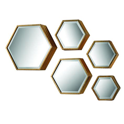 Hexagonal Beveled Mirror Set Of 5 Ebay