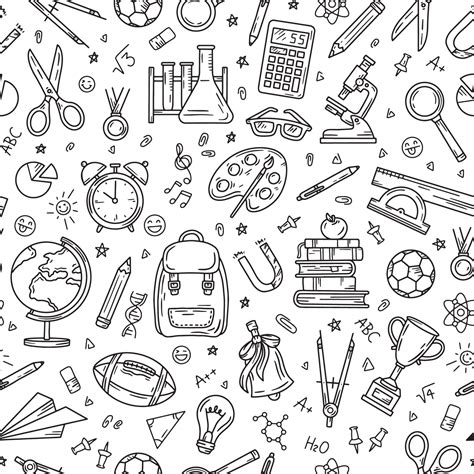 School And Education Seamless Pattern Stationery Supplies 3367596
