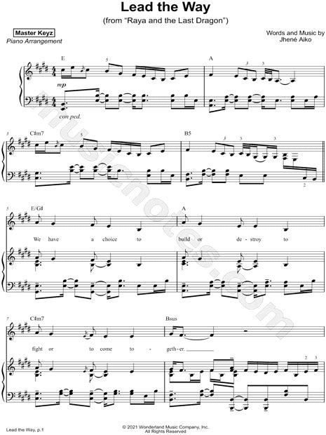 Master Keyz Lead The Way Sheet Music In E Major Download And Print