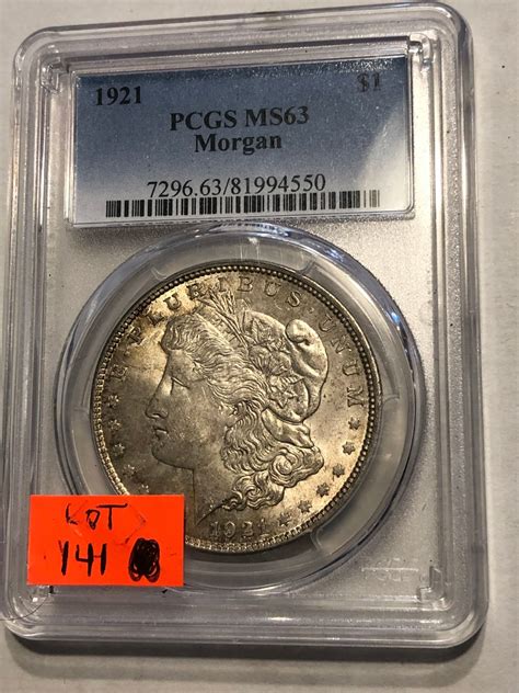 1921 Morgan Silver Dollar Certified Pcgs Ms63 Last Year Very Nice Coin