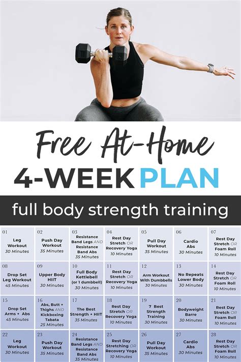 Free 4 Week Workout Plan For Women Full Body Nourish Move Love Weekly Workout Plans