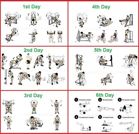 The Perfect 6 Day Beginner S Bodybuilding Program Weekly Workout