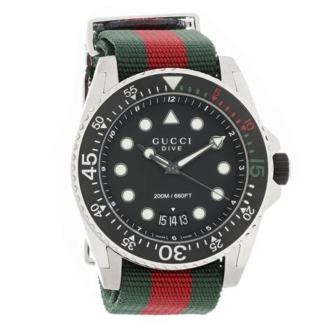 Gucci 136 Dive Xl Series Mens Stainless Steel Quartz Watch Ya136209 Ebay