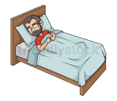 Black Man Sleeping In Bed Cartoon Clipart Vector Friendlystock