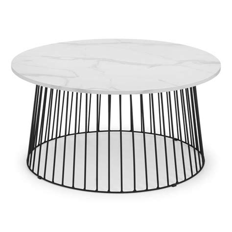 Broadway Round White Marble Coffee Table Dunelm