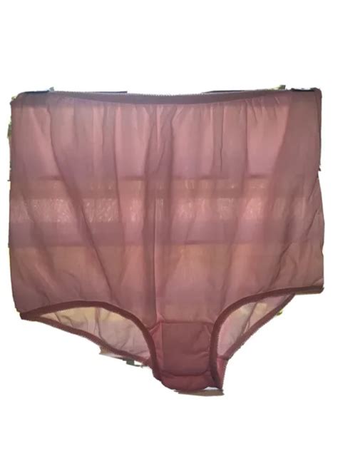Vintage 1960s Mushroom Gusset Granny Lace Nylon Panties Sheer Light Pink Sz 5 5000 Picclick