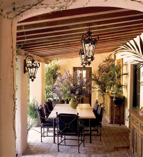 Rustic Veranda In Spanish Colonial Hacienda Style Rusticveranda
