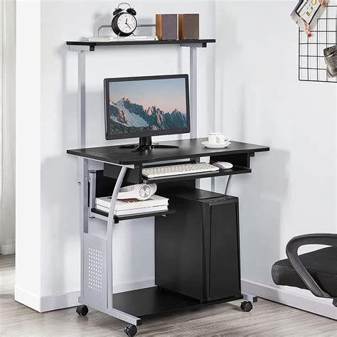 Buy Topeakmart 3 Tier Computer Desk With Printer Shelf And Keyboard