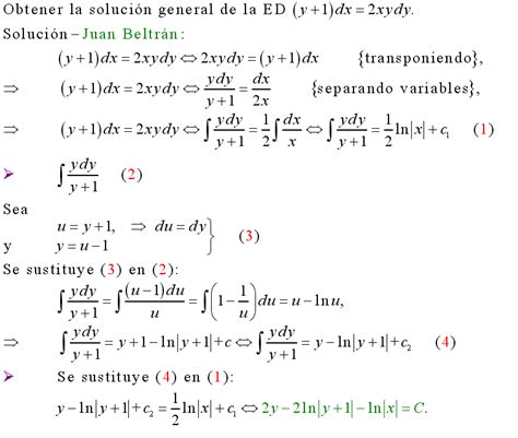 Cálculo21 Ecuaciones Diferenciales Separación De Variables