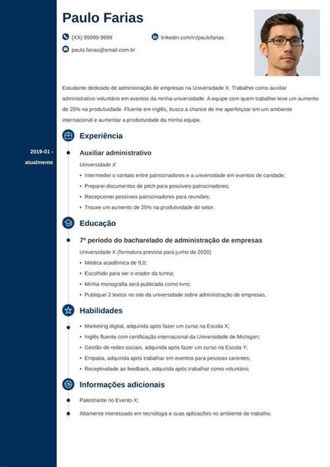 Introduzir Imagem Modelo Curriculo Auxiliar Administrativo Br
