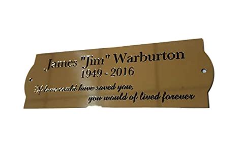 Personalised Solid Brass Plaque Memorial Bench Sign Plate Deep 4 X 2
