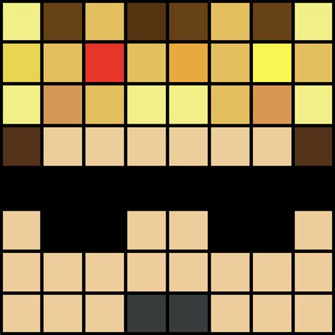 A Gridded Eret Head Created As A Painting Guide 8x8 Canvas Minecraft