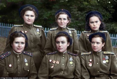 Female Soviet Pilots Transformed In Colourised Wwii Photos Daily Mail