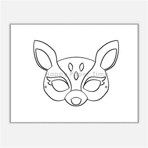 Deer Mask Paper Template Printable Easy Kids Crafts Happy Paper Time