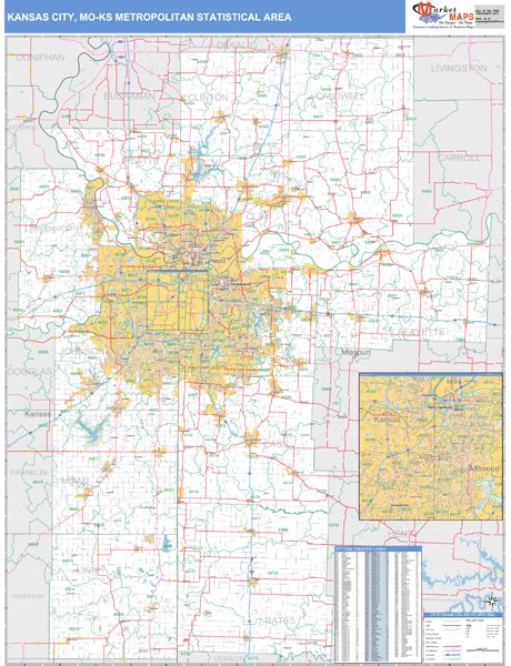 Buy Zip Code Wall Map Of Kansas City Mo Zip Code Map Laminated Online