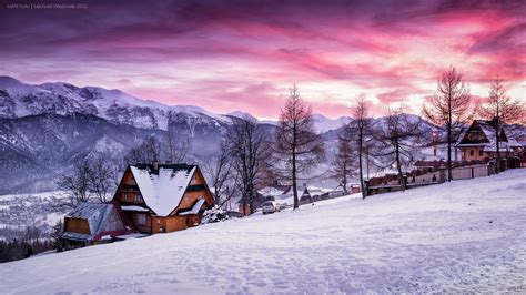 Gubałówka Zakopane Poland A Beautiful Sunset From Gubałówka