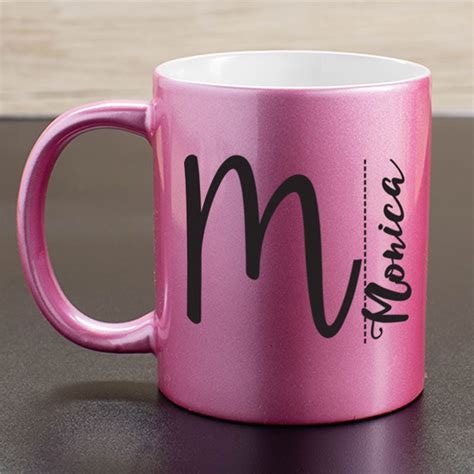 Personalized Any Name And Initial Metallic Mug Tsforyounow