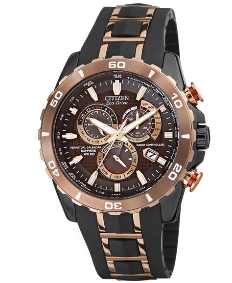 Citizen Men S Eco Drive Perpetual Chrono A T Rose Gold Tone Stainless