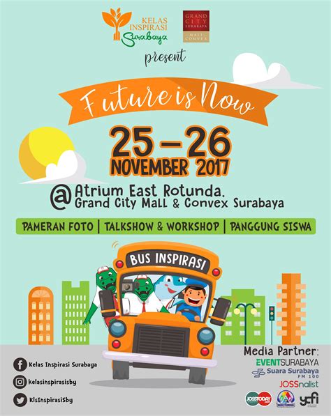 Event Poster Roadshow Kelas Inspirasi Surabaya Desain Pamflet Desain