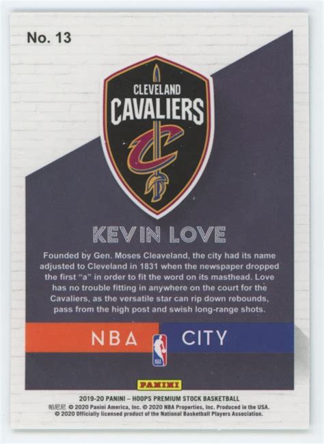 2020 21 HOOPS NBA CITY KEVIN LOVE CLEVELAND CAVALIERS 13 EBay
