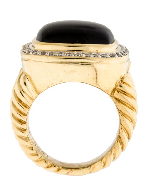 David Yurman 18k Black Onyx And Diamond Albion Ring Rings Dvy37306