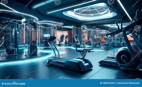 Futuristic Fitness Room With Advanced Equipment Future Of Gym And