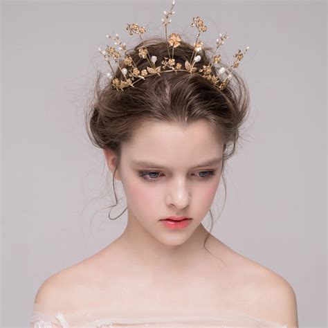 Baroque Gold Bridal Crown Wedding Tiara Bridal Hair Accessories Golden