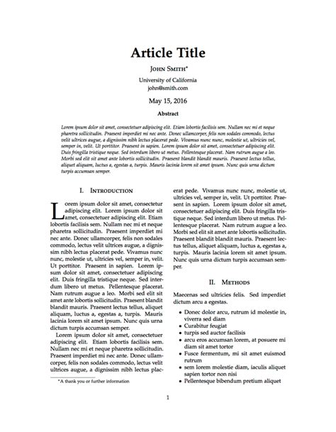 Daily news article posted every weekday. LaTeX Templates » Journal Article