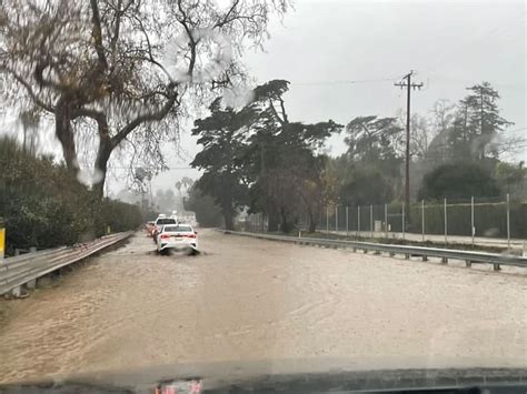 highway 101 closed between carpinteria and santa barbara due to flooding the santa barbara
