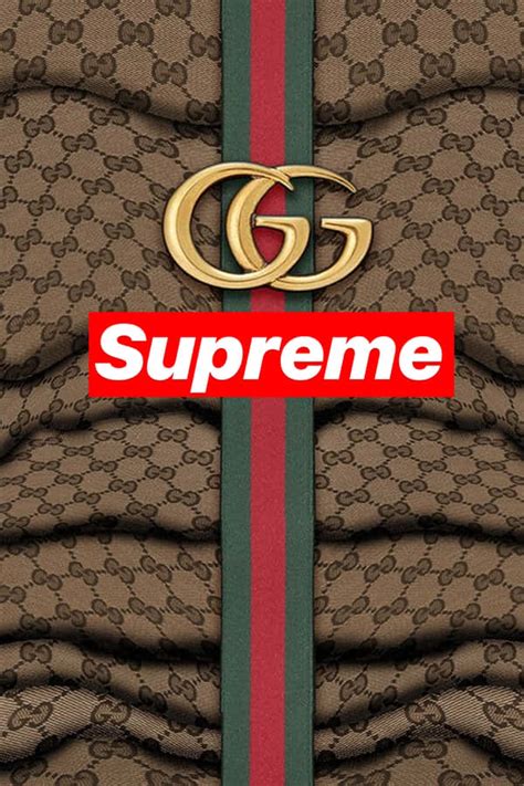 Download Gucci Snake On Supreme Logo Wallpaper
