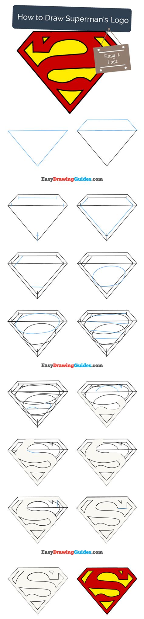 Superman Logo Drawing Step By Step